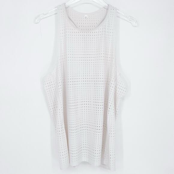 Athleta A Game Black Tank Top Size XL Racerback Perforated Sleeveless White - Picture 2 of 10